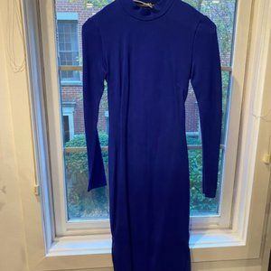 Horizon Hues Royal Blue Long Sleeve Backless Dress